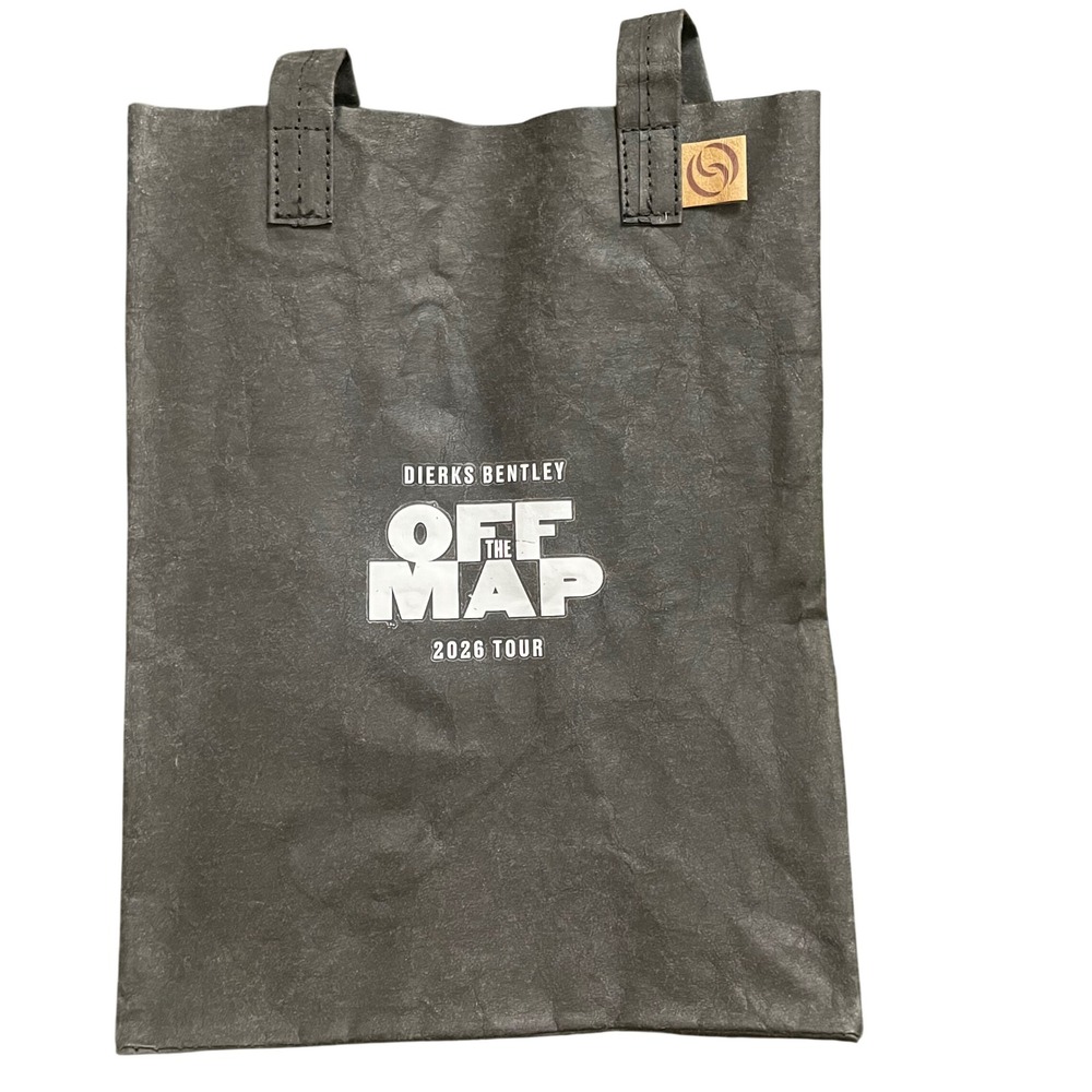 Dierks Bentley Off The Map 2026 Tour Out Of The Woods Black Washable Paper Tote
